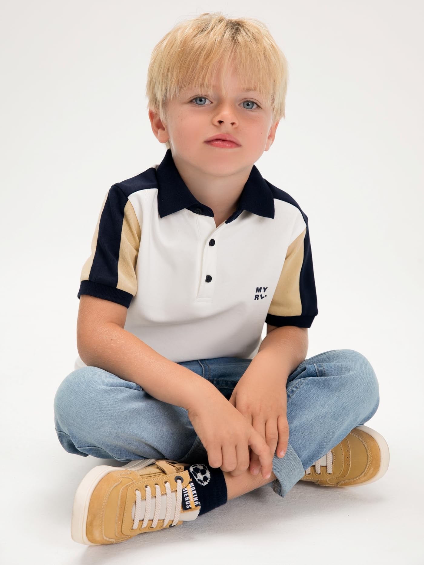 Mayoral Polo m/c Coordinato per Bambini e Ragazzi Panna-Noce