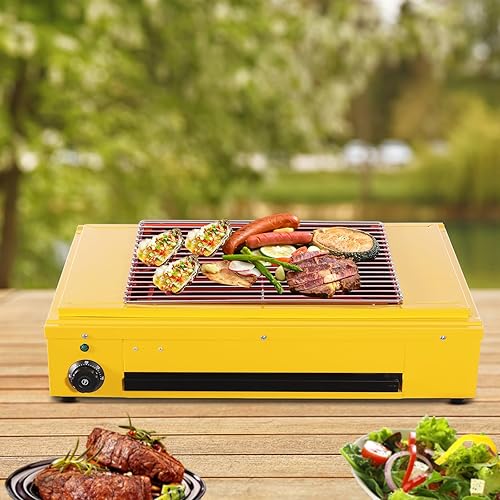Miniatura 4 de Parrilla de barbacoa portátil de 1500 W, parrilla eléctrica para barbacoa, horno de barbacoa sin humo, parrilla de barbacoa de una sola cabeza con