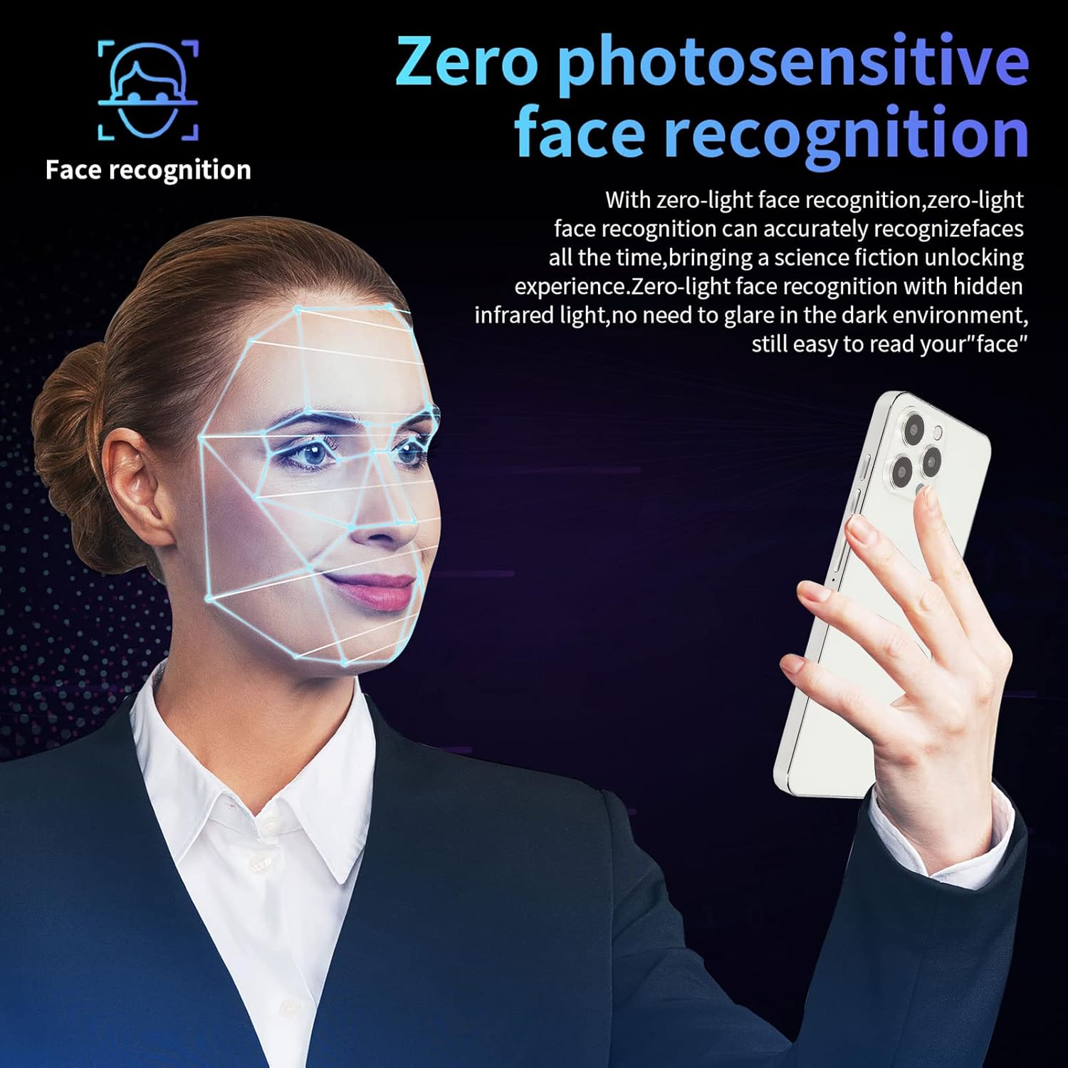 soobu mobile phone smartphone 8mp front 16mp rear camera face unlock for playing games white