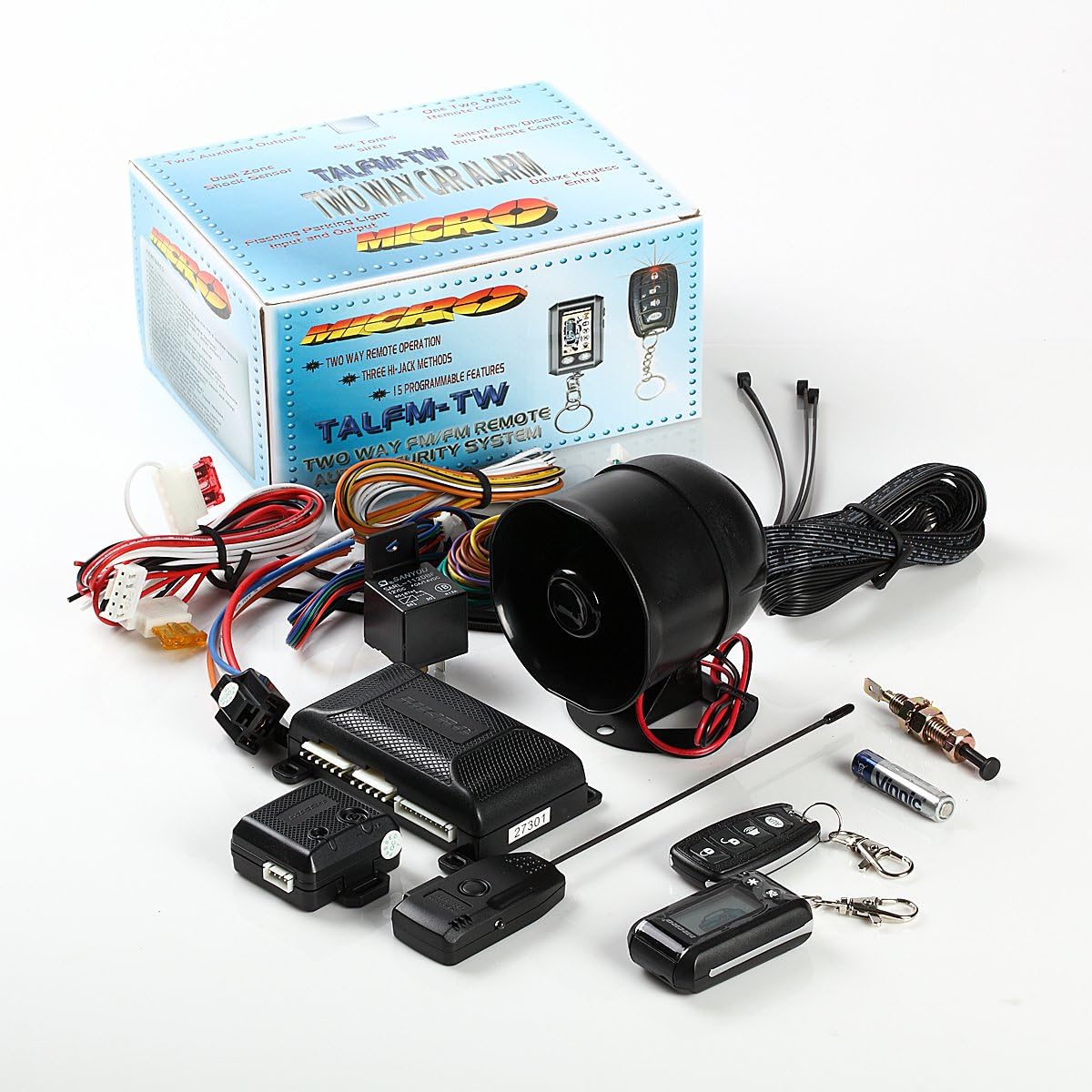 MICRO 2 Way Car Alarm Vehicle Security System Pager LCD Remote Control Keyless Entry