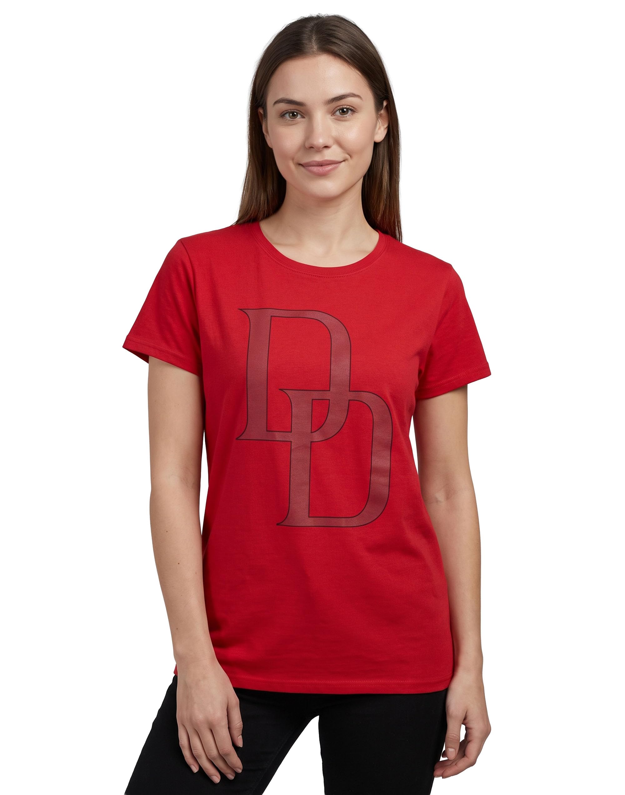 Vanilla Underground Women's Red Marvel Daredevil Short Sleeved T-Shirt - Large