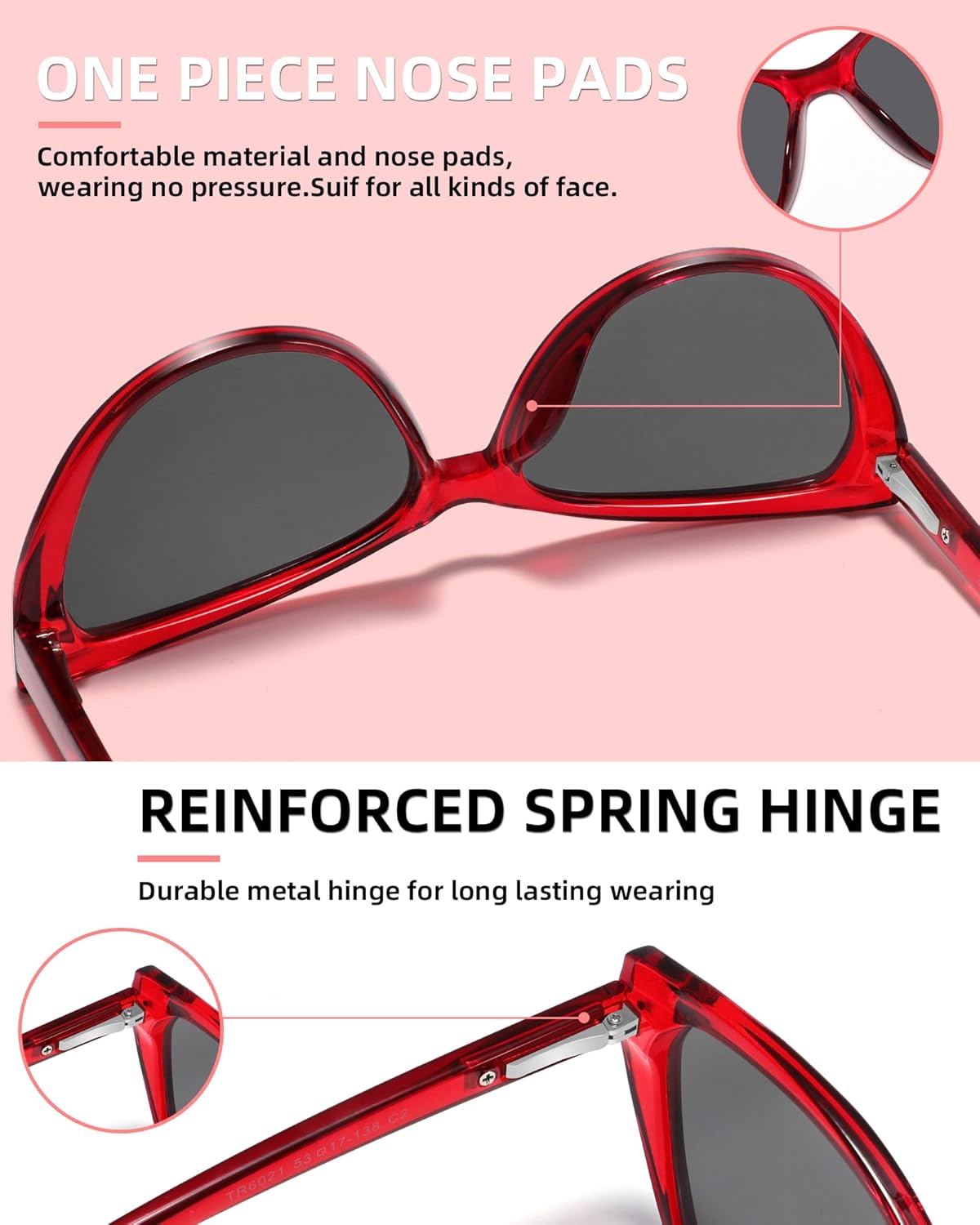 Cat Eye Sunglasses for Women Trendy TR90 Sun Shade Sunnies UV400 Protection - Image 5