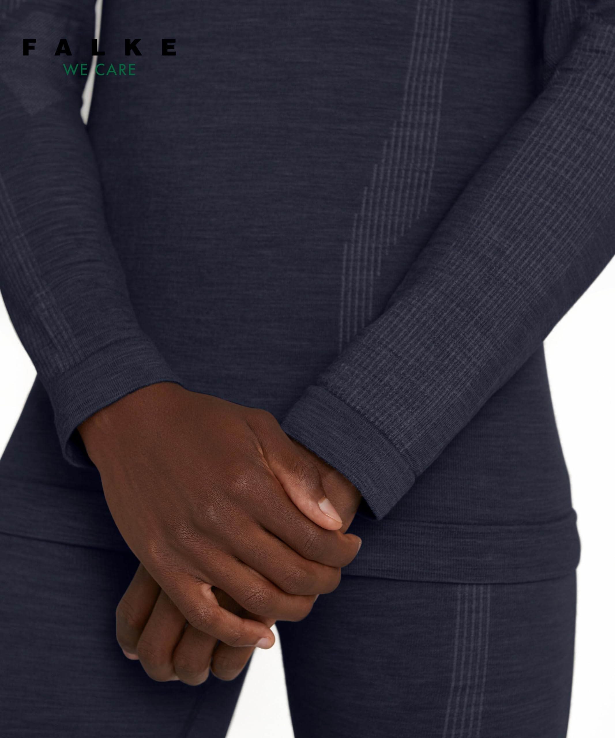 FALKE homme Wool-Tech High Zip Neck sous-vêtement technique chemise sport manches longues pour temps froid respirant régulation climatique anti-odeur durable laine fil fonctionnel 1 pièce | en laine mérinos pour les températures froides à très froides