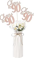 Vista 49 de Gexolenu Cheers to 21, paquete de 10 piezas de centros de mesa de cumpleaños número 21 con purpurina negra de doble cara para mesas, palitos