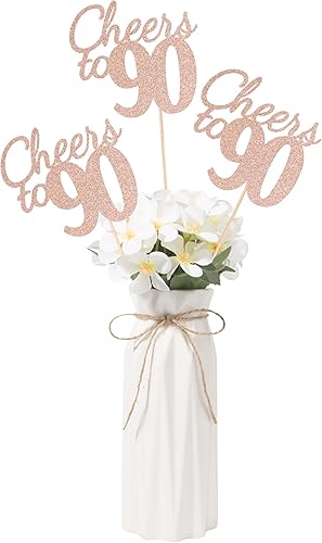 Miniatura 49 de Gexolenu Cheers to 21, paquete de 10 piezas de centros de mesa de cumpleaños número 21 con purpurina negra de doble cara para mesas, palitos