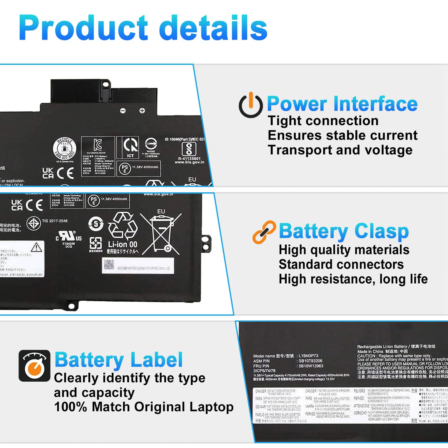 Amazon.com: BOWEIRUI L19M3P73 L19C3P71 Battery Compatible with