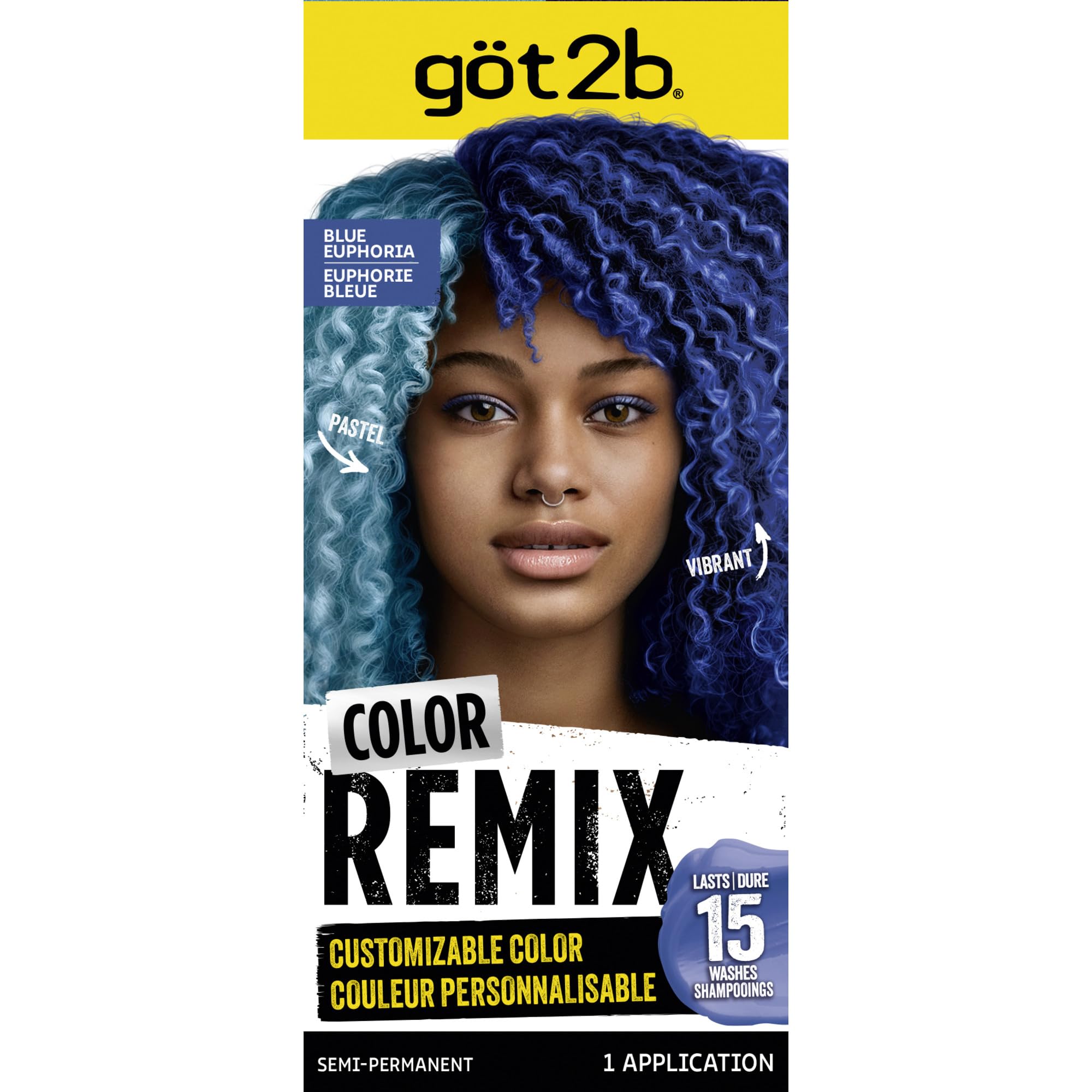 Amazon.com : got2b Color Remix Semi-Permanent Hair Color, Blue