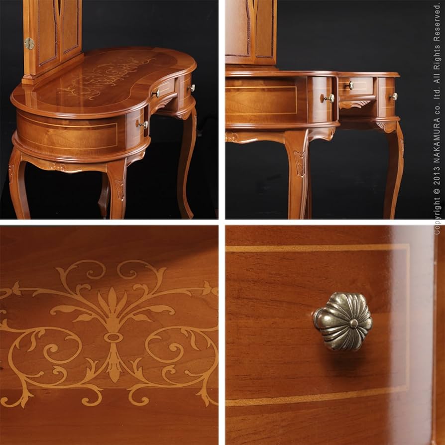 イタリア 家具 ヴェローナクラシックドレッサー&スツール 猫脚 Amazon | ヴェローナクラシック 猫脚象嵌ドレッサー&スツール