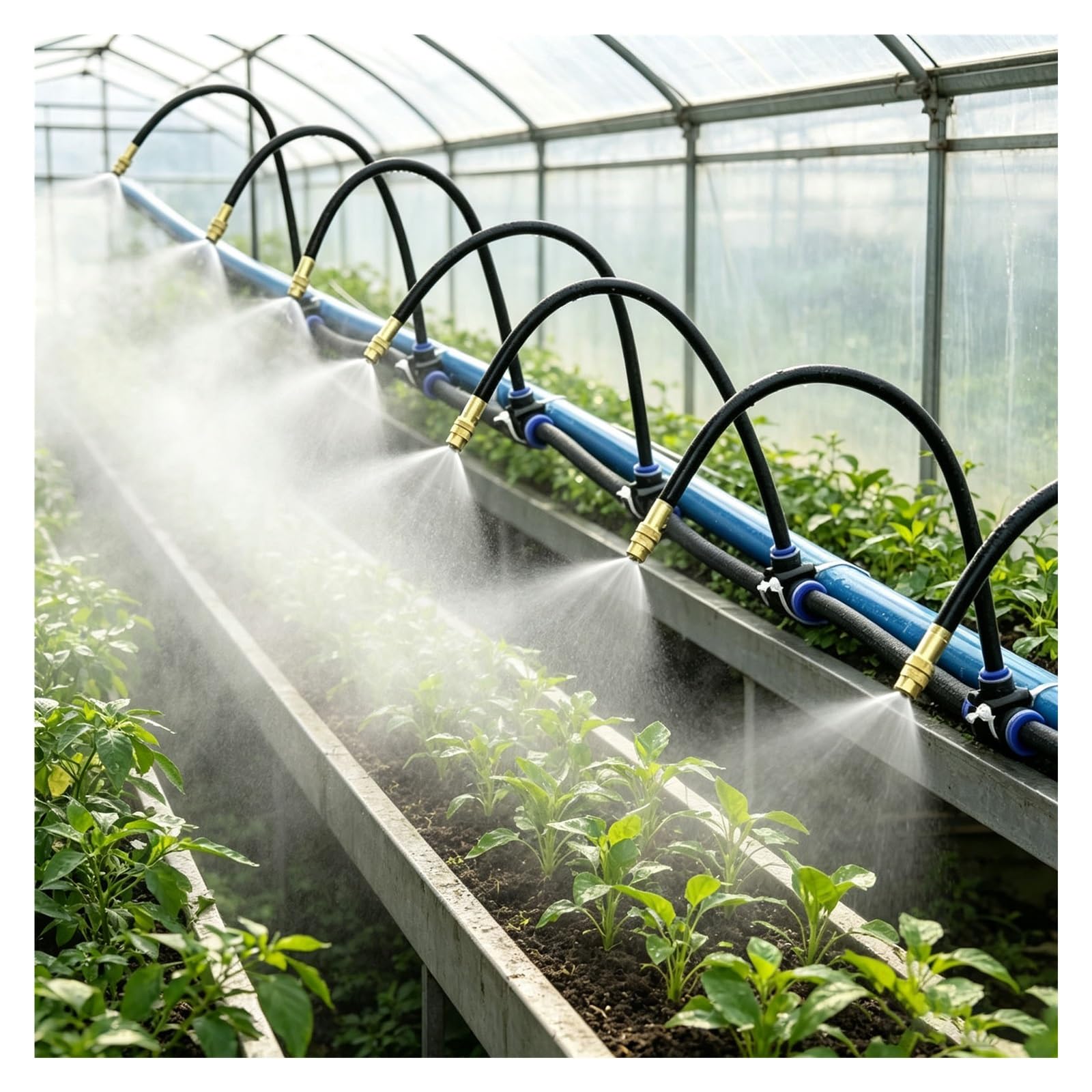 Kit Nebulización Invernadero, Riego Plantas Boquillas Ajustables | Huerto, Vivero De Plantas, Área De Plántulas, Cultivo Interior, Niebla Fina Y Fácil Instalación