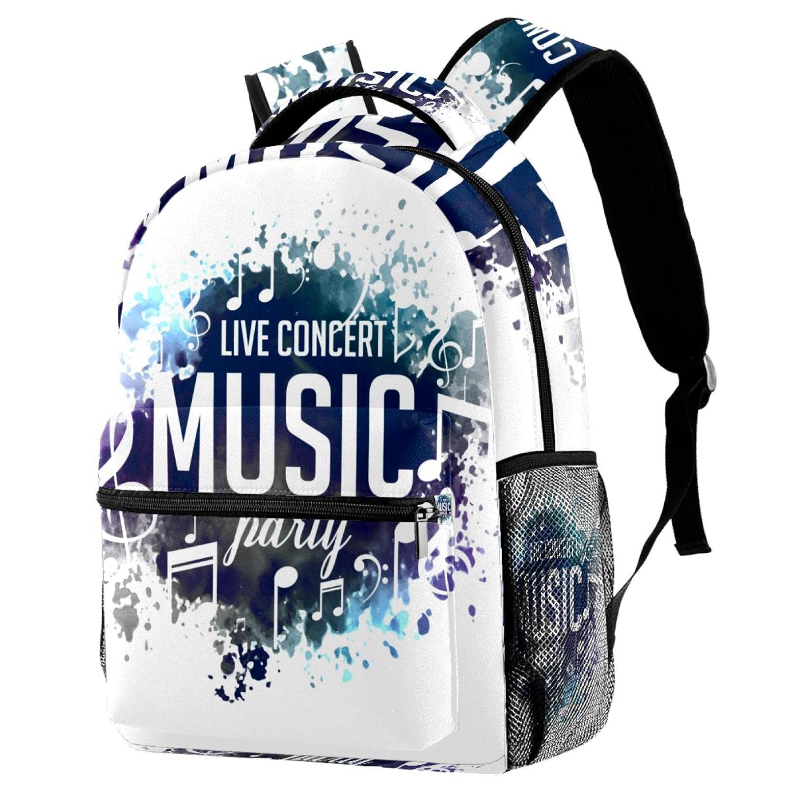 Mochila para portátil resistente con compartimentos y estampado de jazz 7