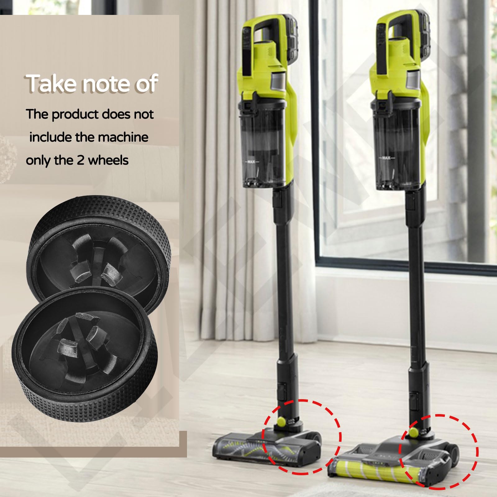 Ryobi Vacuum Wheel Replacement - 2 Pack -6