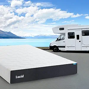 LUCID 10 Inch Memory Foam Mattress - Medium Feel - Infused with Bamboo Charcoal and Gel - Bed in a Box - Temperature Regulating - Pressure Relief - Breathable - Short Queen SizeShort Queen Size