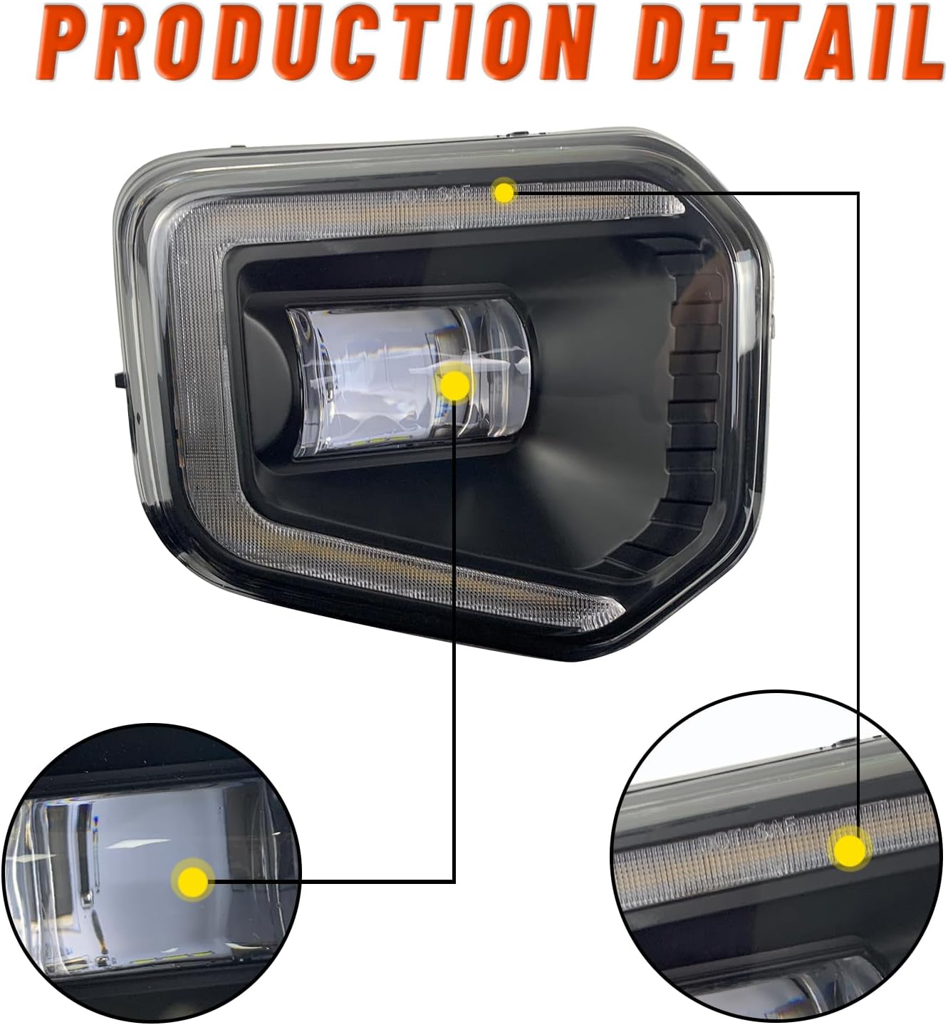 LED DRL Fog Lights for 2016 2017 2018 2019 2020 2021 2022 2023 Toyota Tacoma (Fits SR, SR5 Model Only) Front Bumper Driving Fog Lamps with Amber Turn Signal Light 1 Pair of Fog Lamps