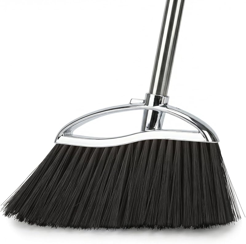 Indoor Soft Bristles Sweeping Broom,Long Handle Kitchen Angle Broom for Floor Cleaning Home Office Hardwood