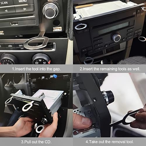 Miniatura 5 de BELOMI Kit de herramientas de extracción de radio de 4 piezas, herramienta de desmontaje de tablero de audio de automóvil de 4 teclas, herramienta