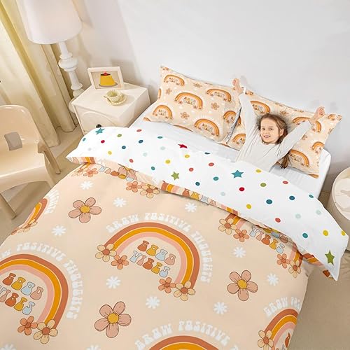 Miniatura 16 de Juego de funda de edredón Kawaii de hongos bohemios, juego de cama para el sol, funda de edredón hippie con diseño floral y groovy, tamaño Multi