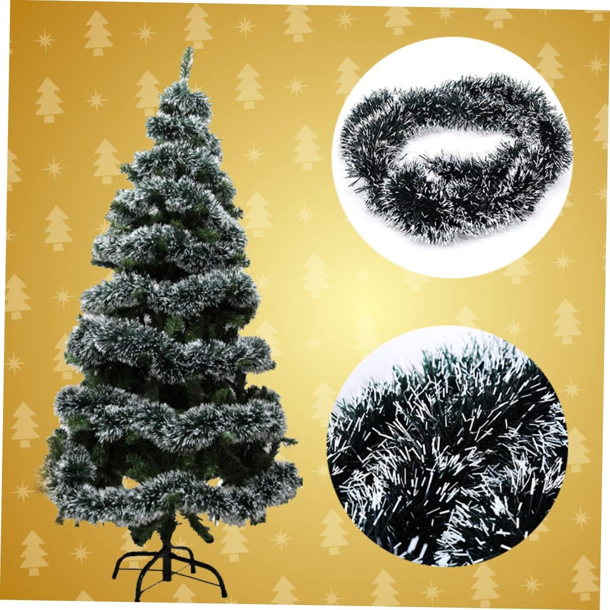 Thick Christmas Tree Tinsel Ribbon Decorations Green Trim 2meters Hanging Ornaments
