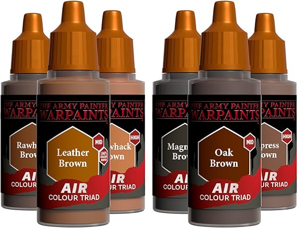 The Army Painter, Air Triads Neutral Brown - Airbrush-Ready Paint Neutral Brown with 6 x 18 ml Pre-thinned Acrylic Spray Paints - Air Paints for D&D & Warhammer Miniatures - 1