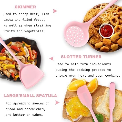 Miniatura 4 de Juego de utensilios de cocina de silicona, juego de 15 utensilios de silicona no tóxicos para cocinar, herramientas de cocina de grado alimenticio