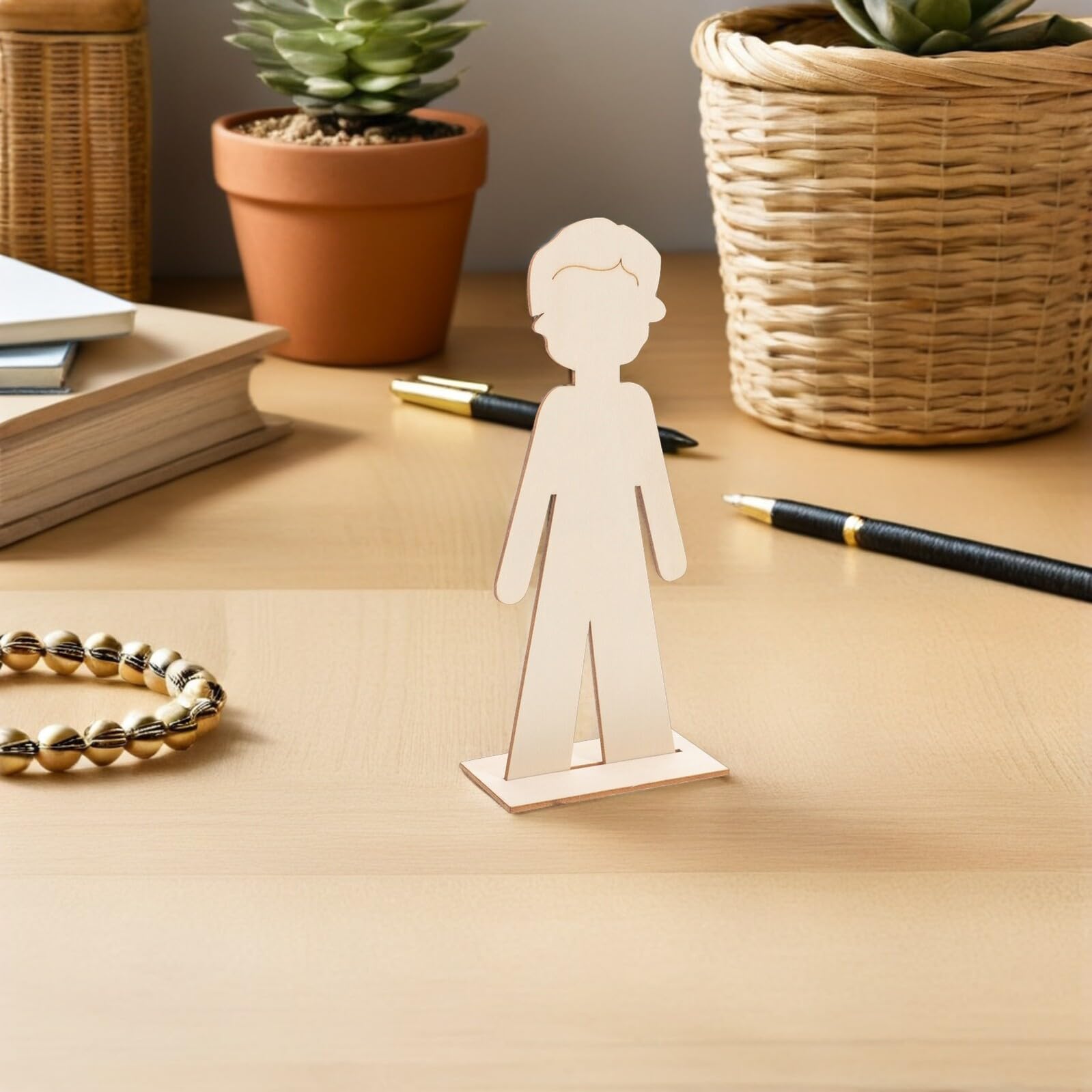 Hohopeti 40 Unidades Decoración de Madera para Recortes sin Pintar Forma Madera sin Acabado para Manualidades DIY Adornos para Proyectos Escolares y Decoración Infantil