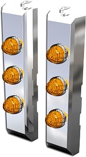 RoadWorks Peterbilt 589 Front Breather Lights with (6) Watermelon Amber/Amber LED Lights | 32067WM