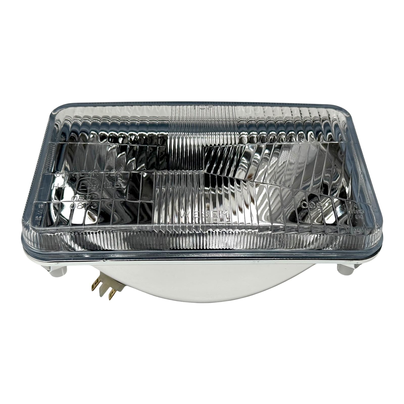Juego de 2 Faros Delanteros para Tractor Agrícola Universal - H4 12V/24V - Luz de Cruce, Carretera y Posición - Carcasa de Metal y Vidrio - Homologado E20 IP54-168x106mm