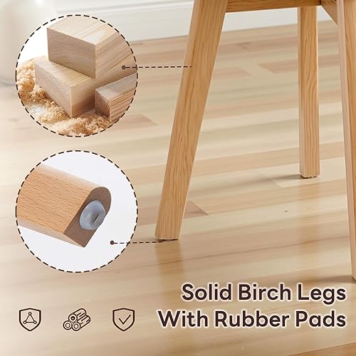 Miniatura 8 de ivinta Dining Chairs Set of 2, Modern Upholstered Kitchen Chairs with Fabric Cushion and Solid Wood Legs for Dining Room Living Room or Restaurant,