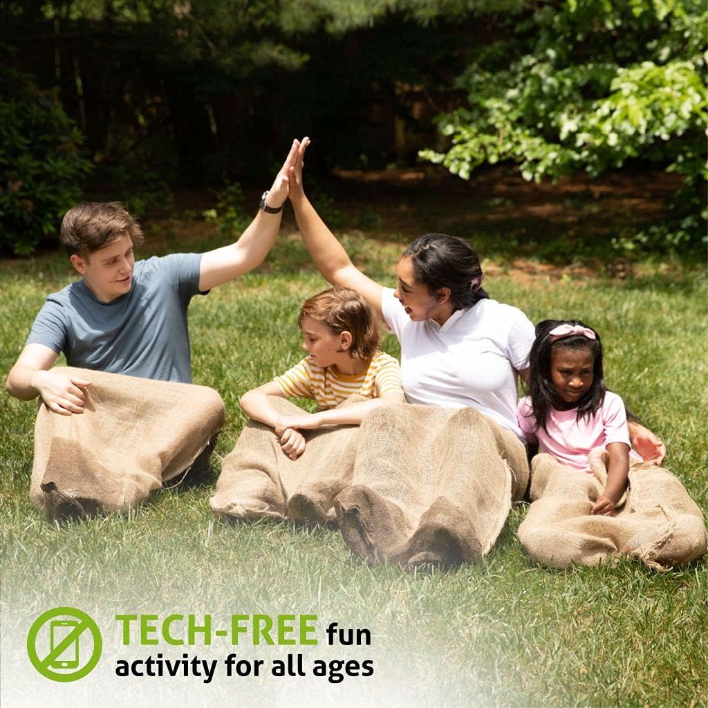 Large Burlap Potato Sack Race Bags, 23x40", Outdoor Lawn Easter Games for Kids & Adults , 4th of July BBQ, Picnic, Block Party, Family Reunion, Birthday , Halloween - Set of 6 : Toys & Games