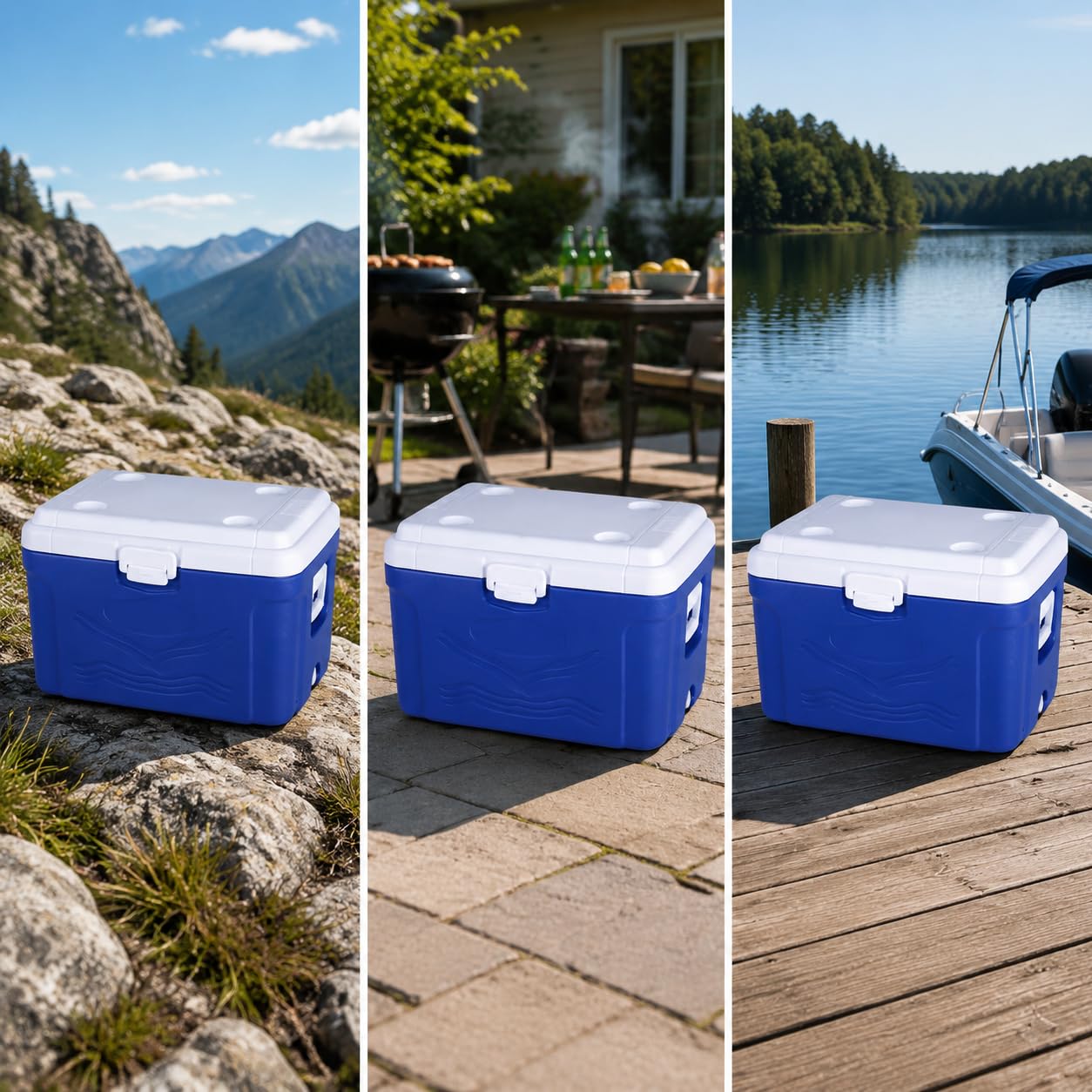 Glacière Portable Chaud Froid PE, Charnières durables, Boîte Conservation, pour Les Pique-niques, pour