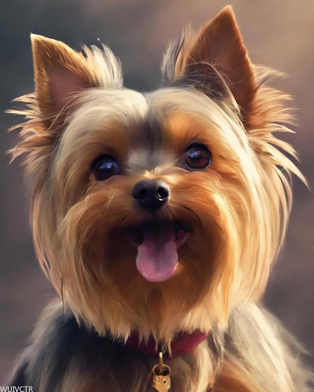 WUIVCTR Paint by Numbers Kits Yorkshire Terrier Paint by Numbers for Adults DIY Oil Painting Gift Kits Pre Printed, 40x50cm No Frame