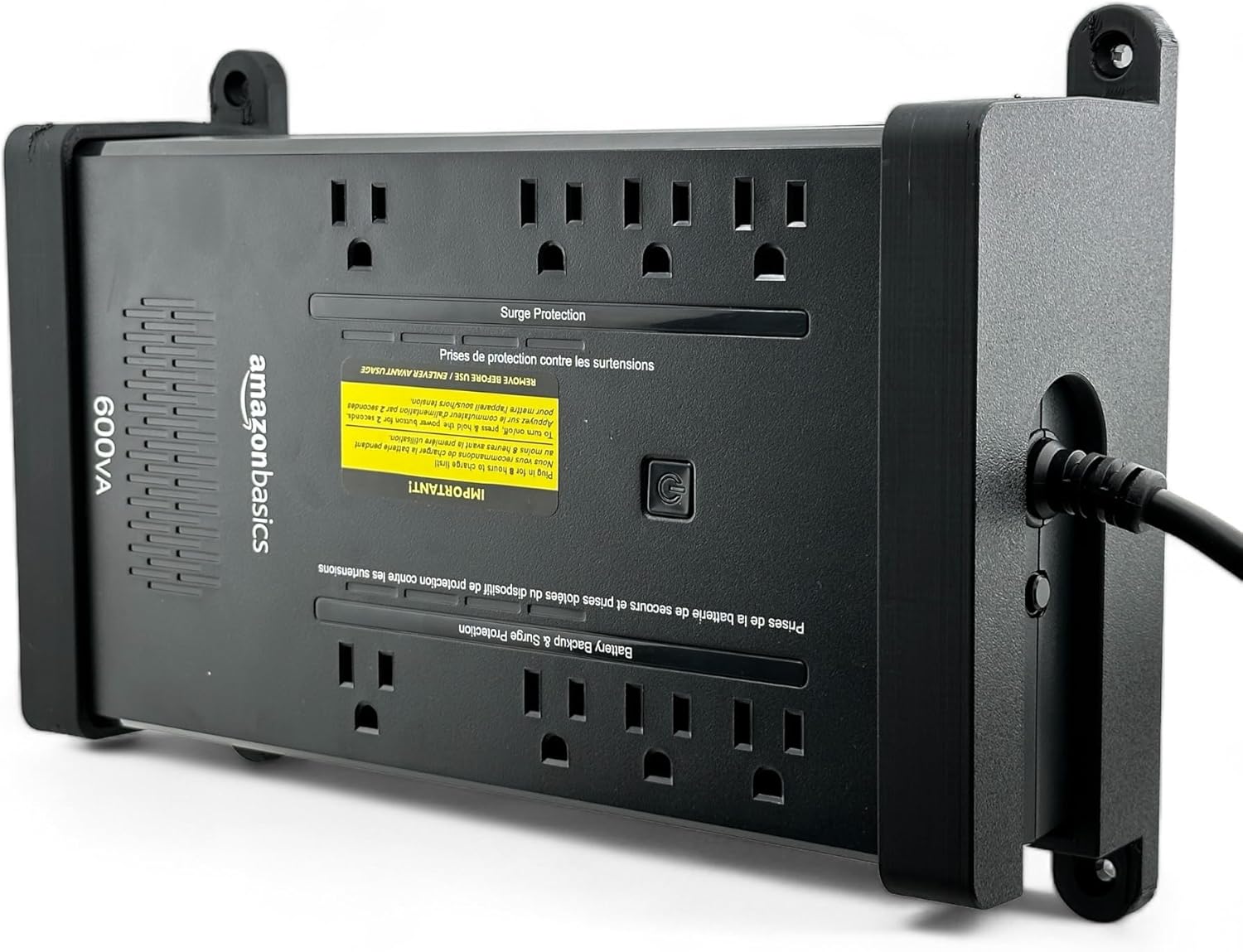 Wall Mount Bracket Compatible with Amazon Basics Standby UPS 600VA Surge Protector Battery Power Backup