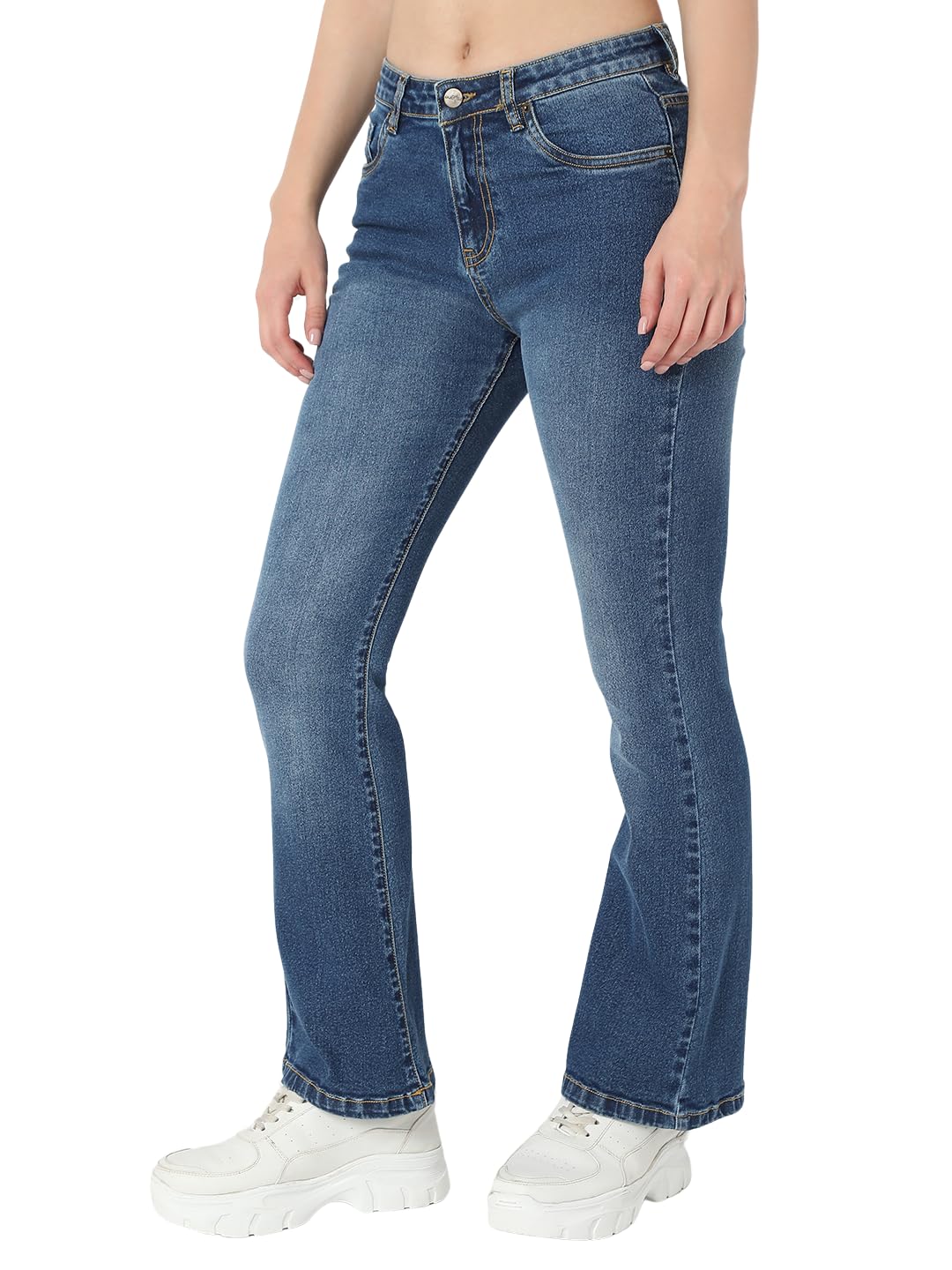 AKA CHICMid Rise Womens Boot Cut Jeans