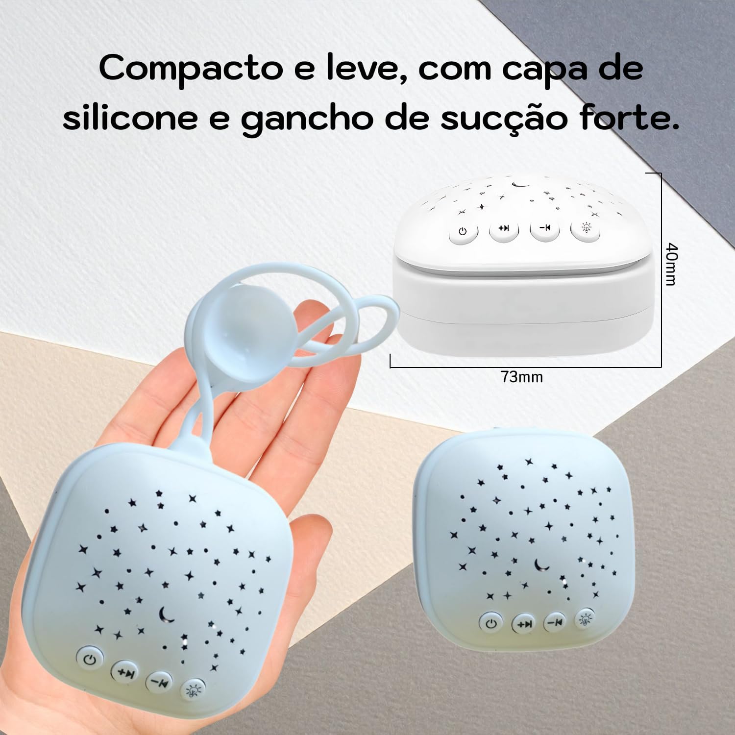 Ruído Branco Bebê Dorminhoco com 10 Sons Calmantes e Luz Noturna Portátil