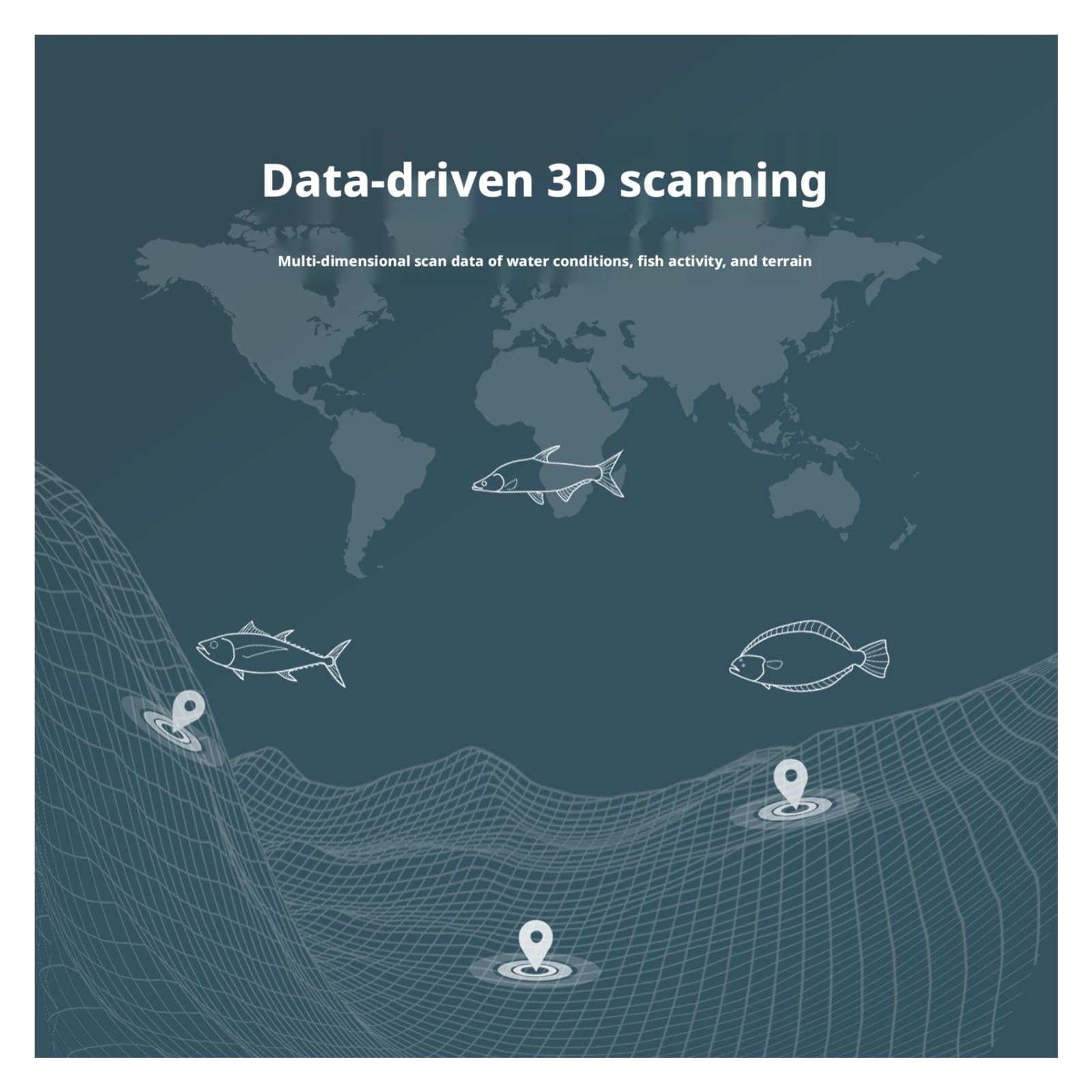 3D Wireless Fish Finder Tragbarer Sonar-Bass-Locator mit Farbdisplay,High-Definition
