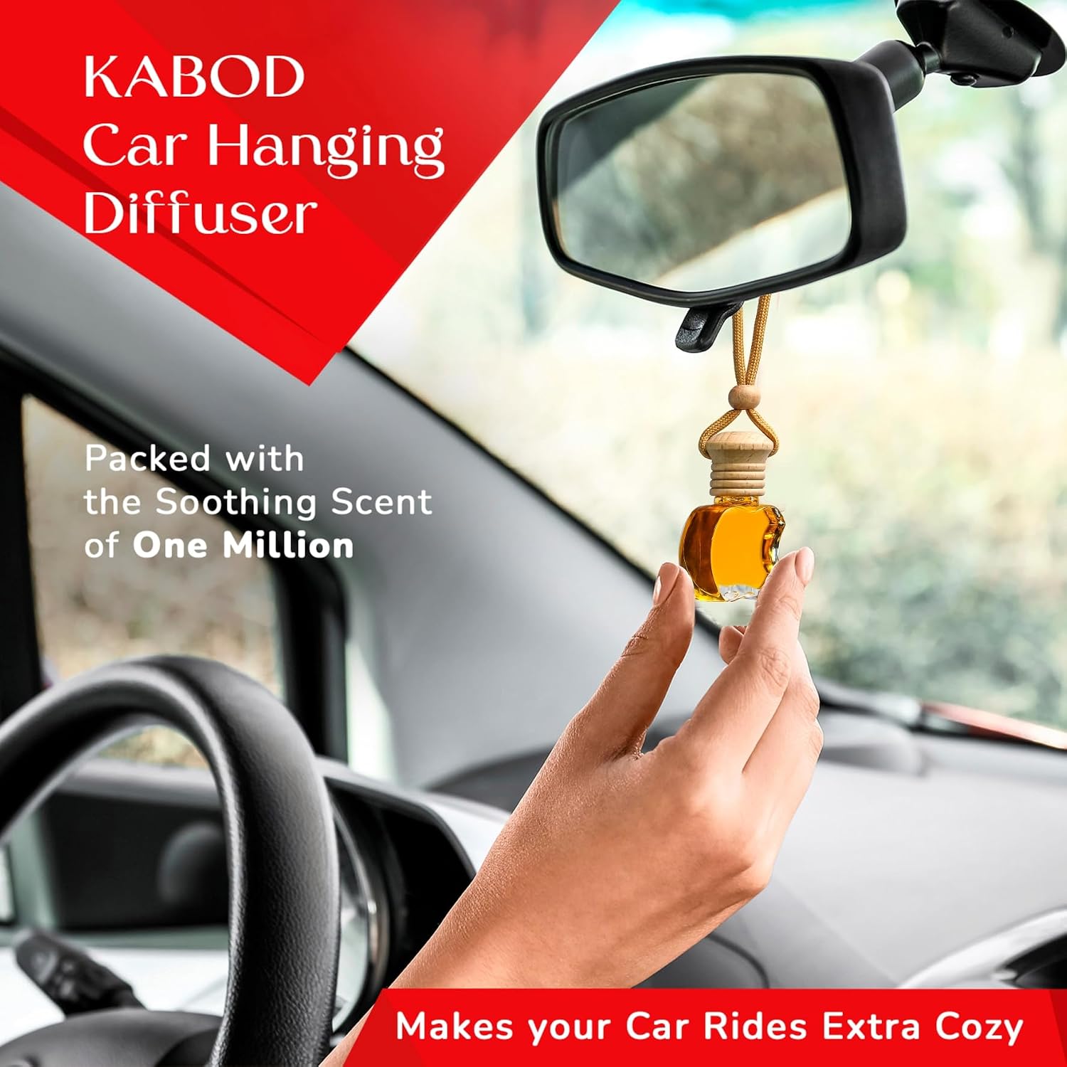Kabod One Million Car Air Freshener | Hanging Essential Oil Diffuser | Natural Odor Eliminator | Long-Lasting Fragrance | 10 ml