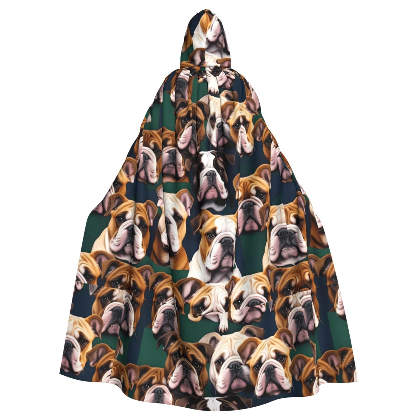 Cape à capuche imprimé bouledogue anglais pour cosplay - 8