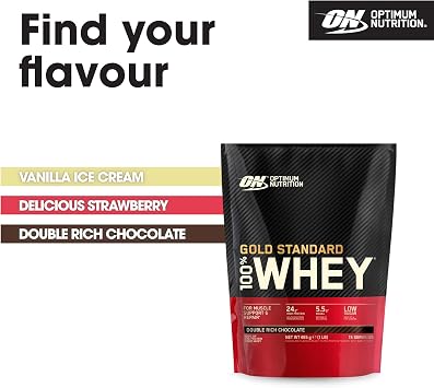 Optimum Nutrition Gold Standard 100% Whey Protein Powder, 465 g