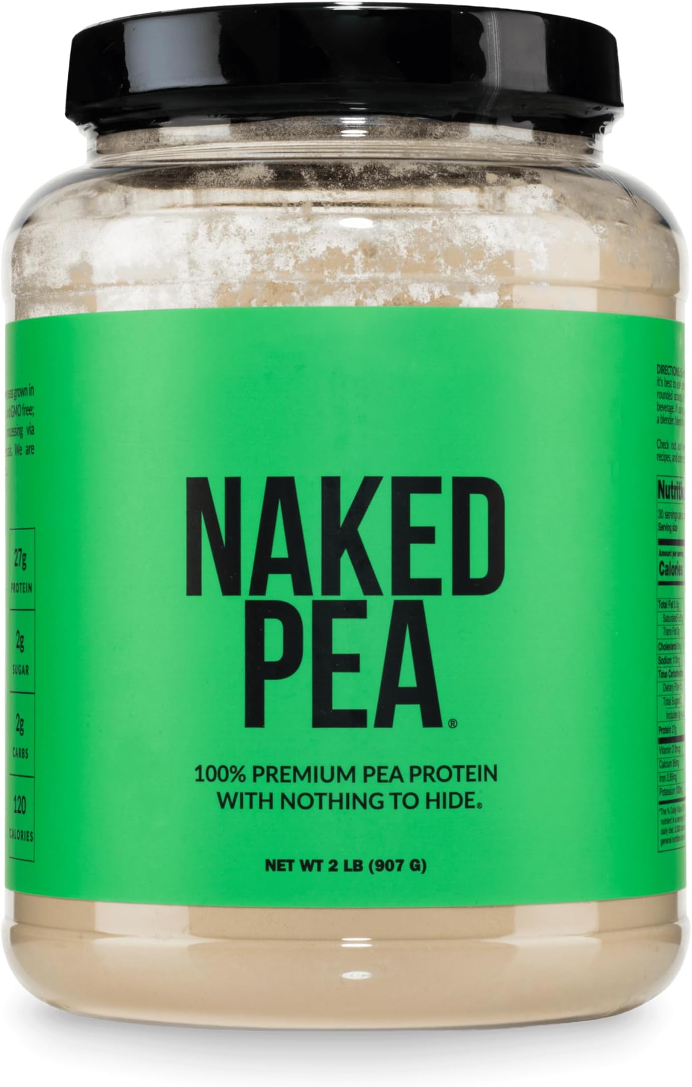 NAKED Pea - 2LB 100% Pea Protein Powder from North American Farms - Unflavored Vegan Pea Protein Isolate - NSF Certified, Plant Protein Powder, Easy to Digest - 30 Servings
