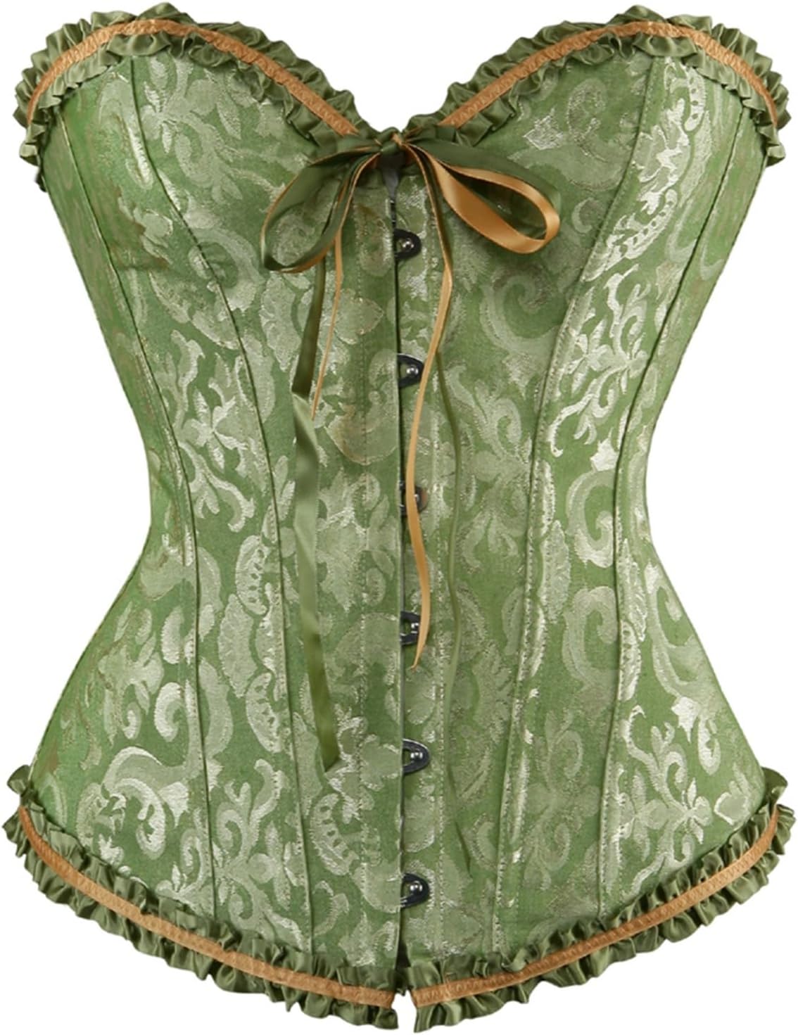 Moonight Corsets for Women Renaissance Floral Lace up Boned Overbust Corset Bustier Shapewear