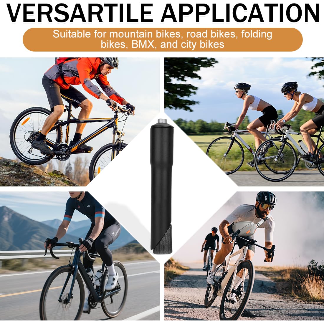 Gambi manubrio da bicicletta 1 convertitore per attacco manubrio, asta di prolunga per attacco manubrio, convertitore perno 22,2 mm, adatto per forcelle di mountain bike e bici da corsa
