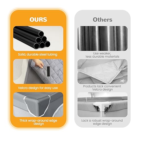 Miniatura 5 de Corralito para bebés y niños pequeños con alfombra, 50 x 50 pulgadas, gran seguridad, sin huecos para interiores y exteriores, corralito portátil