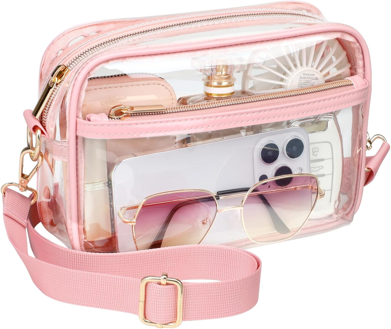 PACKISM Clear Bag for Stadium Events - Clear Purses for Women Stadium Crossbody Concert Bag for Game Day, Sports, Festival