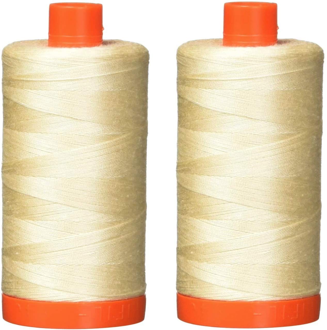 Fil de coton mako solide 50 WT Aurifil A1050-2000 couleur sable clair de 1300 mètres pour couture