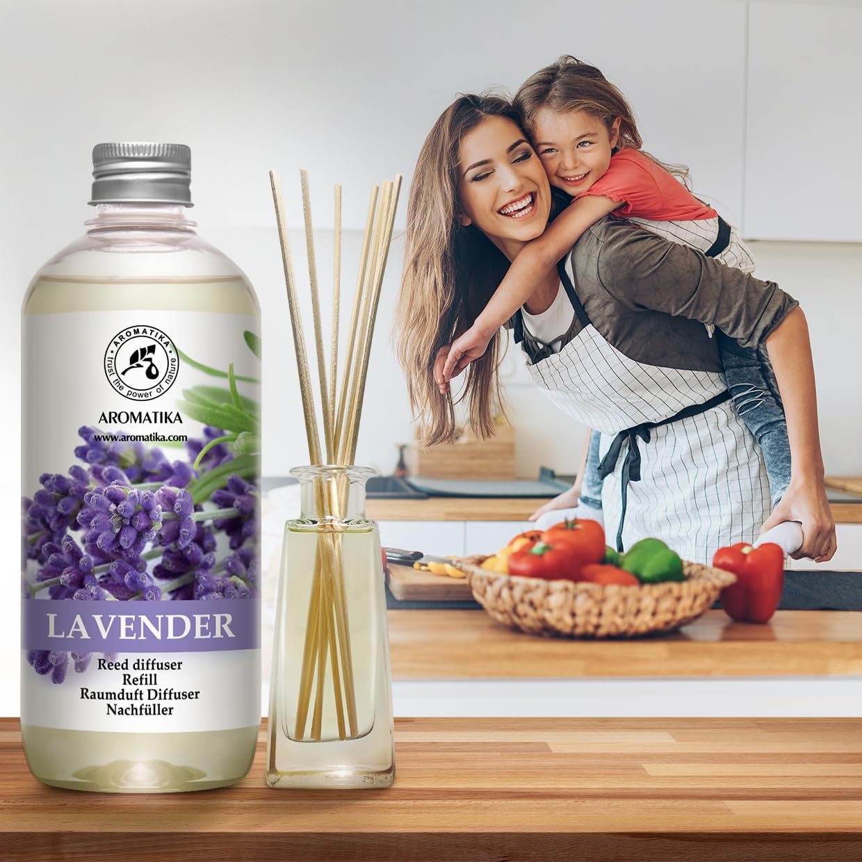 Reed Diffuser Refill Lavender with Lavender Essential Oil 34 Fl Oz - 2 x 500ml - Fragrance Oil Reed Diffuser Refill - Room Diffuser Refill - Lavender Room Freshener - Floral Fragrance - Image 5