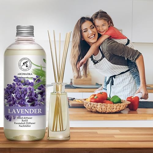 Miniatura 5 de Recambio difusor de varillas lavanda con aceite esencial de lavanda, 34 onzas líquidas, 2 x 16.9 fl oz, repuesto para difusor de varillas de aceite