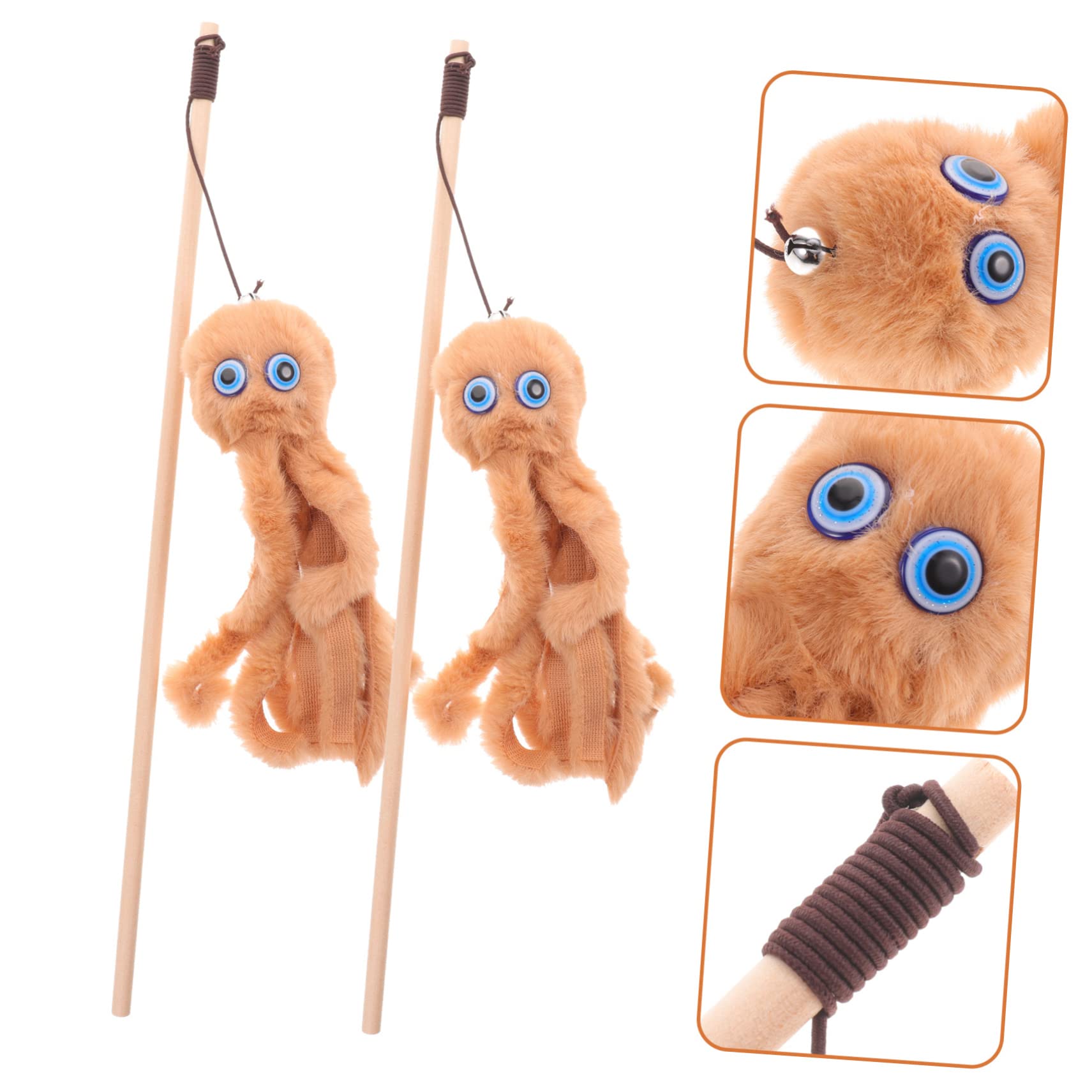Yardwe 10pezzi Giocattoli Interattivi per Gatti Canna da Pesca Polpo Accessori Divertenti per Gatti Indoor Stimolano Gioco e Combattono La Noia