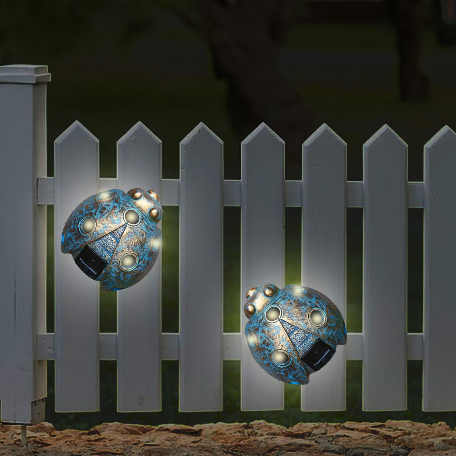Luces solares de mariquitas para jardín, luces solares LED impermeables decorativas para decoración de patio, luces de jardín para paisaje, linternas de mesa