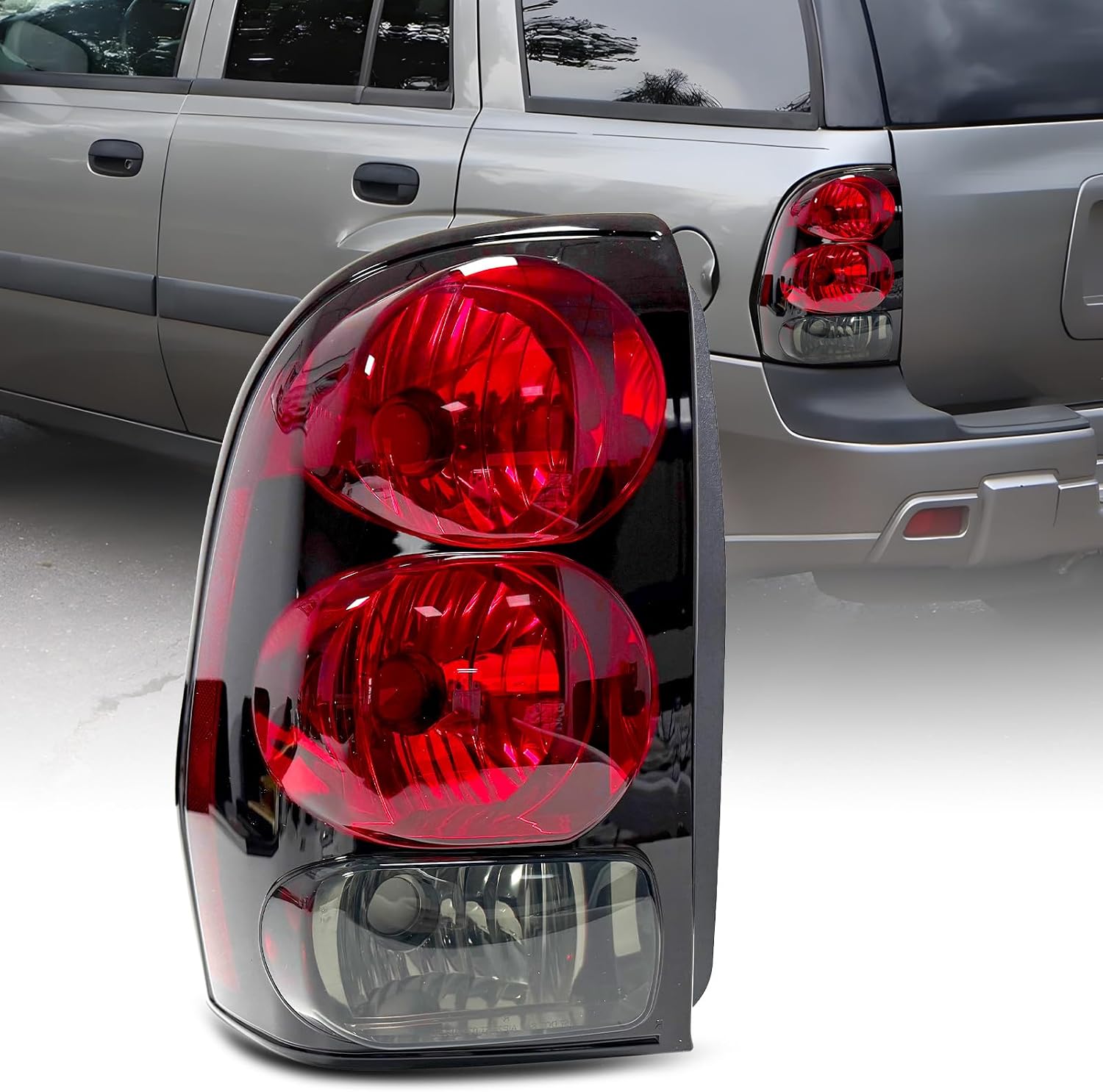 Tail Light Compatible With Chevrolet Trailblazer 2002 2003 2004 2005 2006 2007 2008 2009 W/O Bulb Rear Brake Taillights (Left Driver Side)