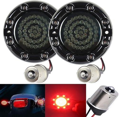 ZYTC 3 14 "LED intermitentes con freno luz de circulación estilo bala trasera 1156 LED rojo señal de giro kit para Harley Davidson caja negra