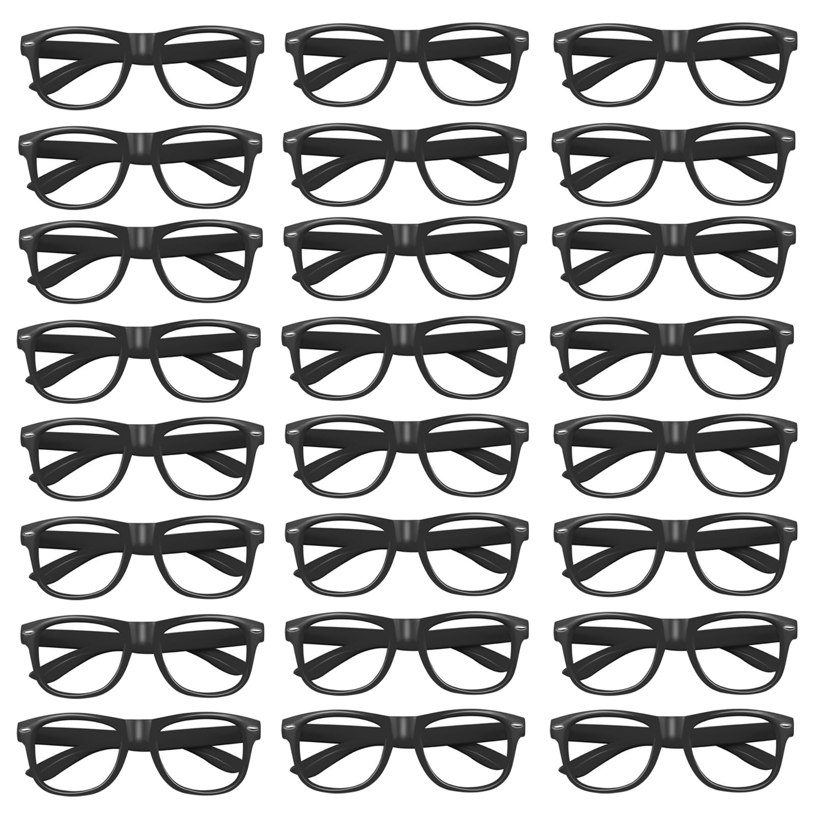 Pibupibu 8/24 Pack Neon Kids NO Lens Pretend Frame Glasses, Colorful Costume Glasses for Boys Girls Birthday Party Favors